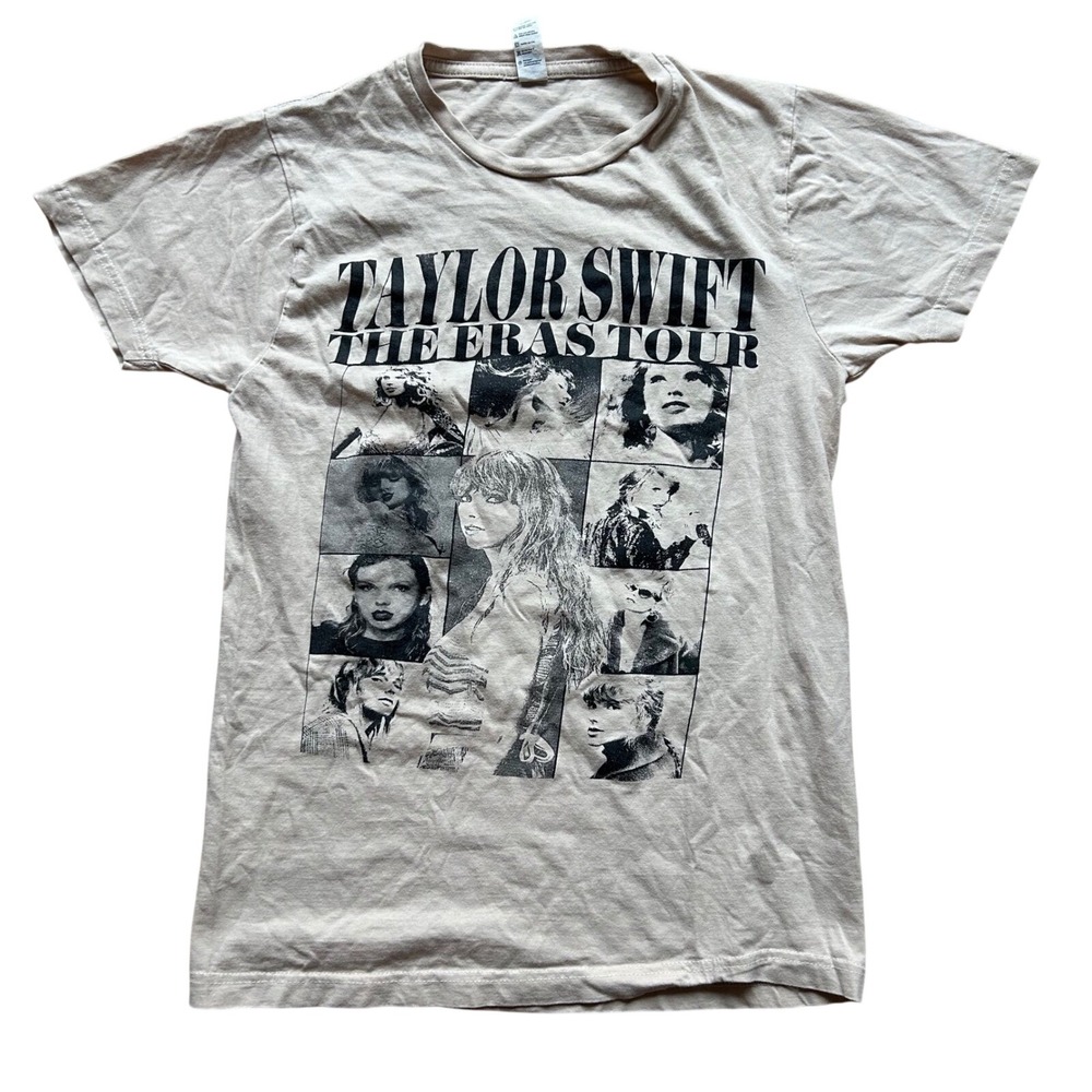 Taylor‎ Swift Eras Tour T-Shirt Small Beige Concert Tee Fan Merch